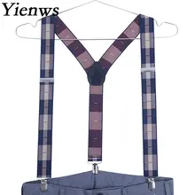 Yienws мужские подтяжки с 3 зажимами жаккардовые подтяжки Мужские брюки в горошек с эластичным ремешком Мужские подтяжки для брюк 120 см YiA129