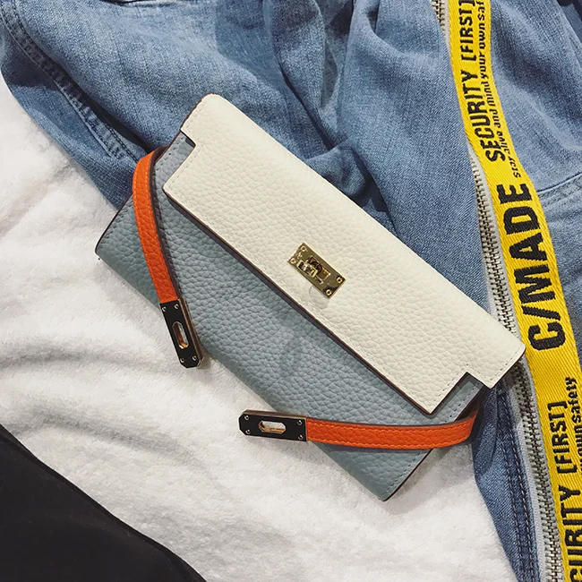 

High quality Designer Clutch The cross lines lock wallet genuine leather pures Mobile Case Cellphone Card Holder Wedding Cluth