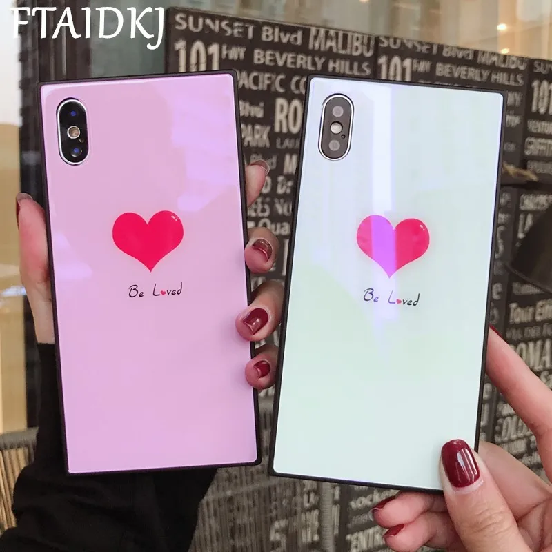 FTAIDKJ Blu-Ray стеклянный квадратный чехол для телефона iPhone X 6 6S 7 8 Plus роскошный