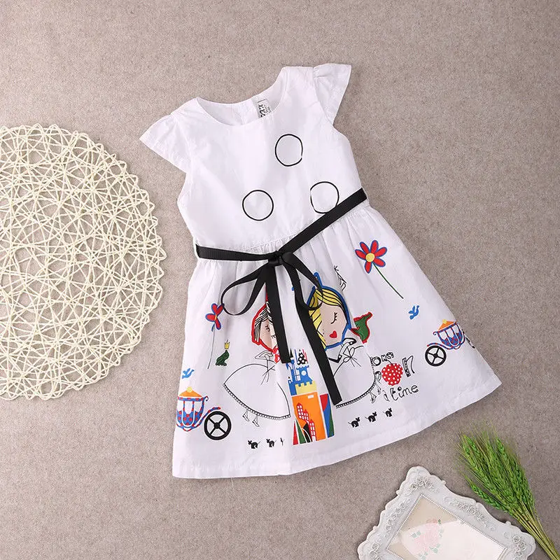 Infantil/Вечерние Платья с цветочным узором для маленьких девочек; торжественное платье подружки невесты для свадебного торжества; Повседневное платье на крестины