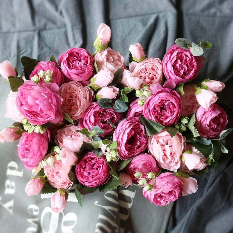 artificial flower silk peony bouquet (48)
