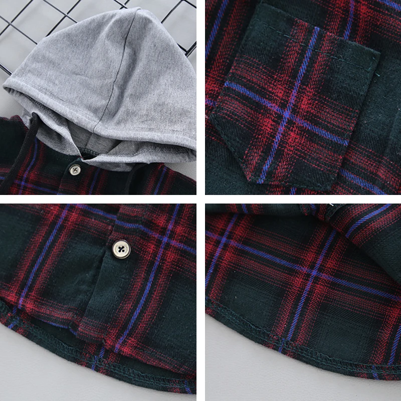 Roupas de Outono Conjunto de Roupas de Algodão Criança Meninos Minúsculo Agasalho Xadrez Hoodies Terno Duas Peças Crianças 1th Aniversário Outfits 2020 12 Cheap Conjuntos de roupas