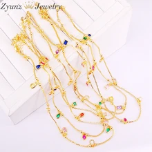 5 шт, мульти Кристалл циркония ожерелье с подвесками золотого цвета Модные женские ювелирные изделия
