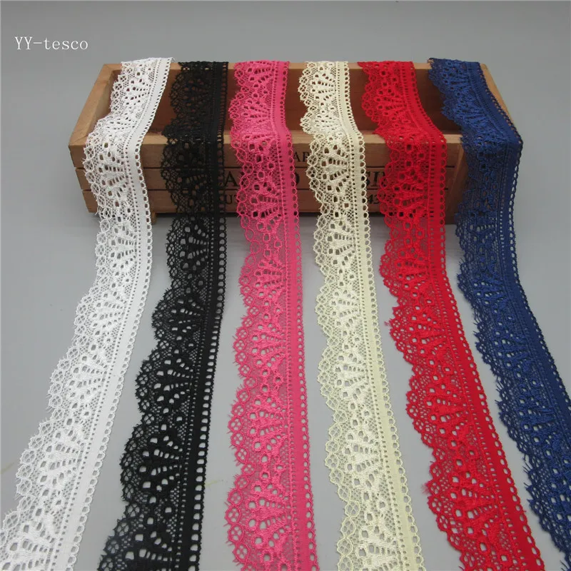 

2018 New elastic lace ribbon Tape 30mm wide Trims stretch lace trim Embroidered Net Cord For Sewing costume african lace fabric
