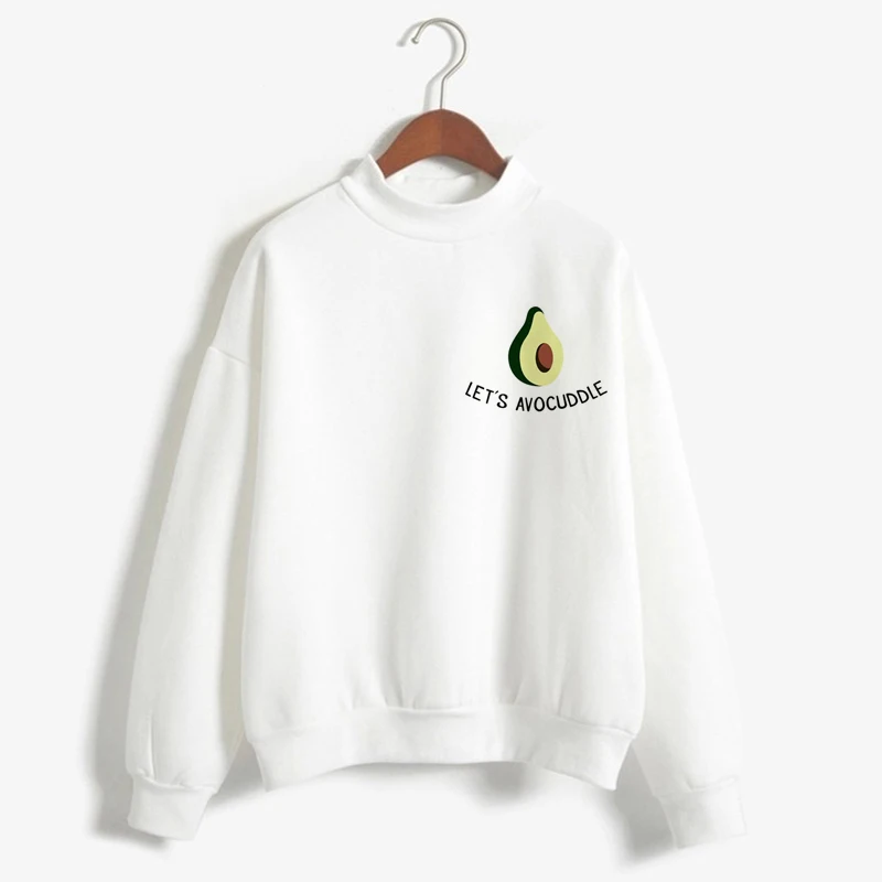 Harajuku Oversized Pullovers Turtleneck White Hoodies Sweatshirt Kawaii Cartoon Avocado Printed 2019 Long Sleeve Women Clothes Harajuku Oversized Pullovers Turtleneck White Hoodies Sweatshirt Kawaii Cartoon Avocado Printed 2019 Long Sleeve Women Clothes