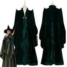 Gryffindor, проф. Минерва МакГонагалл, маскарадный костюм, платье, Волшебная накидка, плащ, карнавальные костюмы ведьмы на Хэллоуин