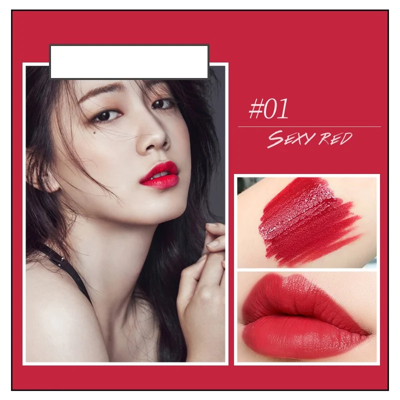 1PC Lipstick maquiagem Matte Waterproof Velvet Lip Stick Sexy Red Pigments Makeup Matte Beauty Lips