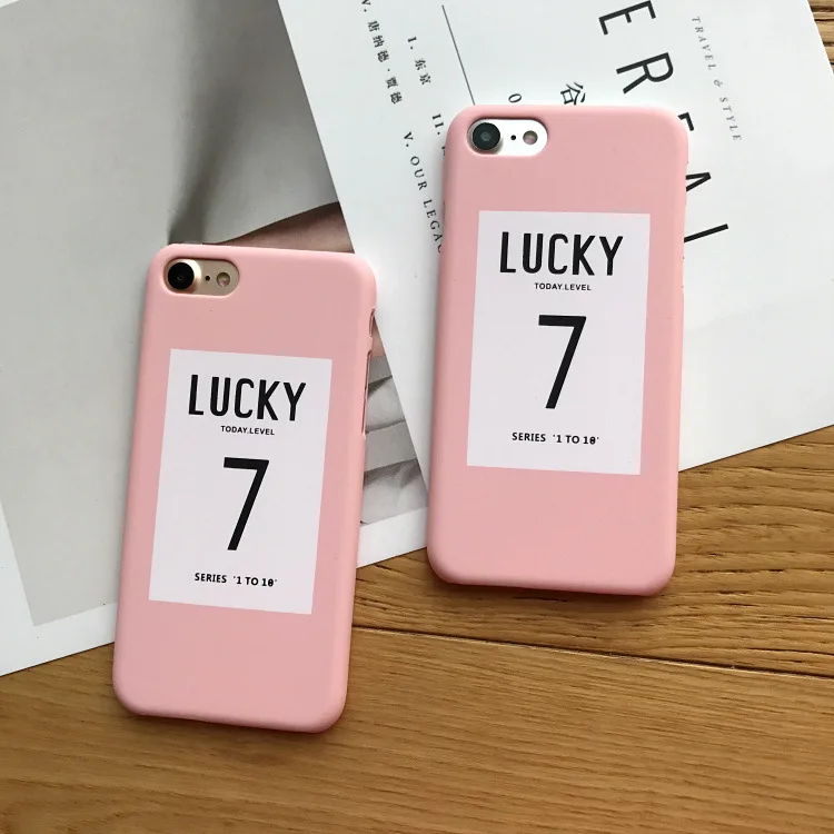 

2018 Lucky Number Funny for Apple for Iphone 7 Plus Mobile Phone Cover Scrub Cases for iPhone X 5 5s Se 6 6s 8