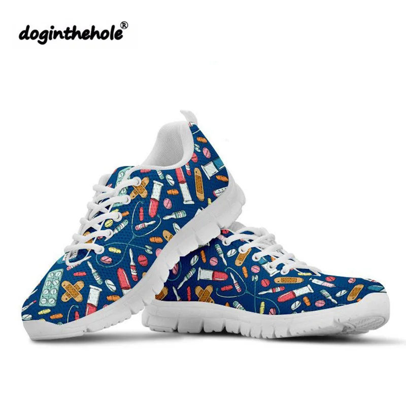 

Doginthehole Pharmaceutical Sneakers Walking Shoes Women Outdoor Mesh Shoes Comfortable for Nursing Shoes Woman Sport Shoes