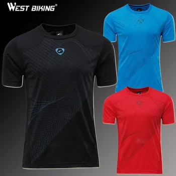 

WEST BIKING Slim Fit Workout Shirts Male Sports Fitness Quick Dry T-shirts Men Jersey Running Cycling Short Sleeve Jersey