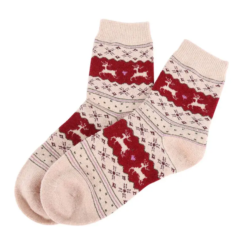 women christmas gift snowflake deer women wool funny warm winter