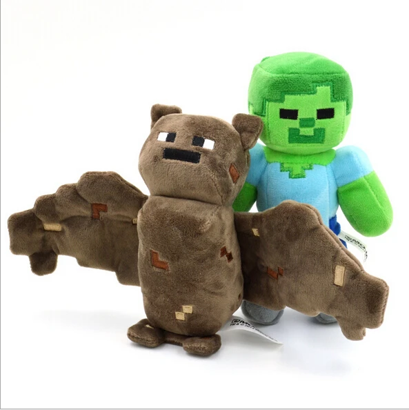 

18cm/7" 2pcs/lot Jazwares Minecraft And Bat MC Steve Zombie Creeper Ghost Animal Plush Toy Doll