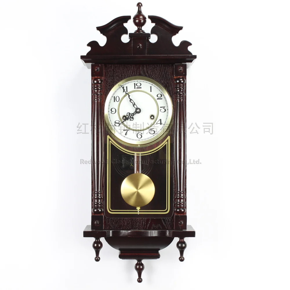 Wood living room wall clock pendulum Tuo mechanical pendulum clocks