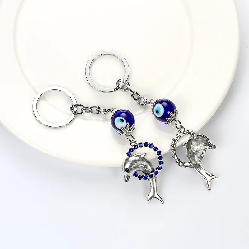 Брелок с дельфином Lucky Eye Blue Evil брелок и кристаллами в виде животных для ключей