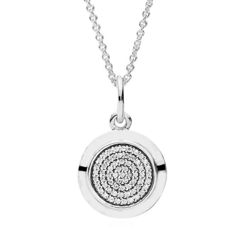 

New 925 Sterling Silver Necklace Signature With Crystal Pendant Necklace For Women For Women Wedding Gift Fine Pandora Jewelry