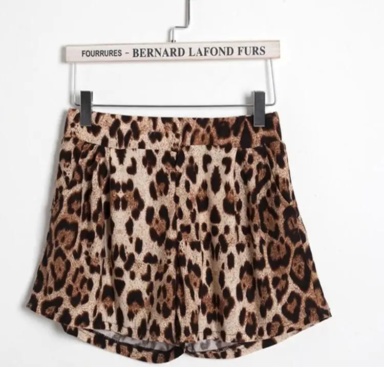 Женские Летние повседневные шорты с леопардовым принтом размера плюс S-XL Женские Короткие повседневные шорты - Цвет: D002 Leopard no rope