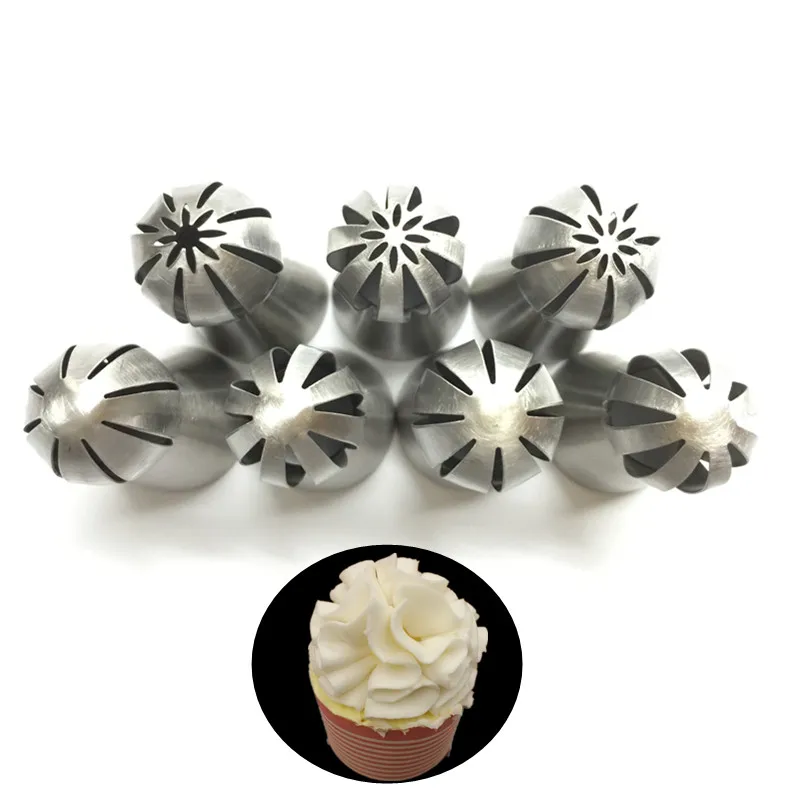 7PC/Lot Russian Spherical Nozzle Tips Ball Nozzles Tips Sphere Cream