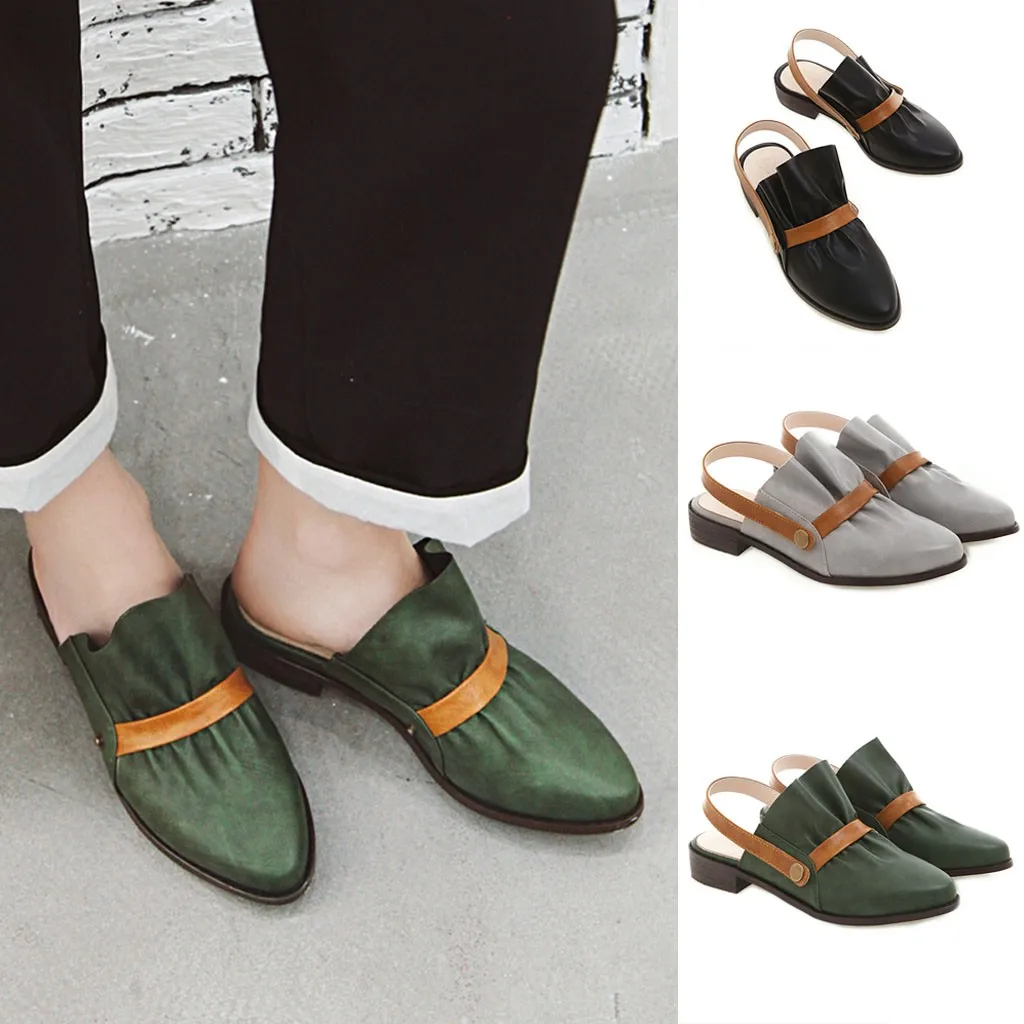 

Summer New chaussures femme Shoes Women's Two Wear Pointed Toe Casual Shoes Flat Comfortable Sandals zapatos de mujer #19625