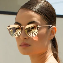 Luxury Female Cat Eye Sunglasses Women Vintage Brand Metal Sun Glasses For Women Shades Ladies Oculos Lunette Eyewear