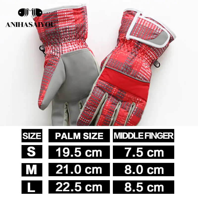 Уличные велосипедные перчатки женские лыжные пуховые хлопковые перчатки женские зимние толстые теплые женские зимние варежки водонепроницаемые и холодные - Цвет: Red and white