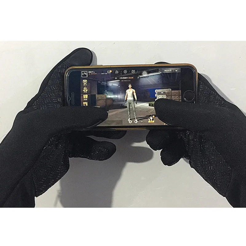 Черные Зимние перчатки для рыбалки, противоскользящие перчатки для сенсорного экрана из неопрена и полиуретана, перчатки для охоты, вождения, велоспорта, спортивные перчатки