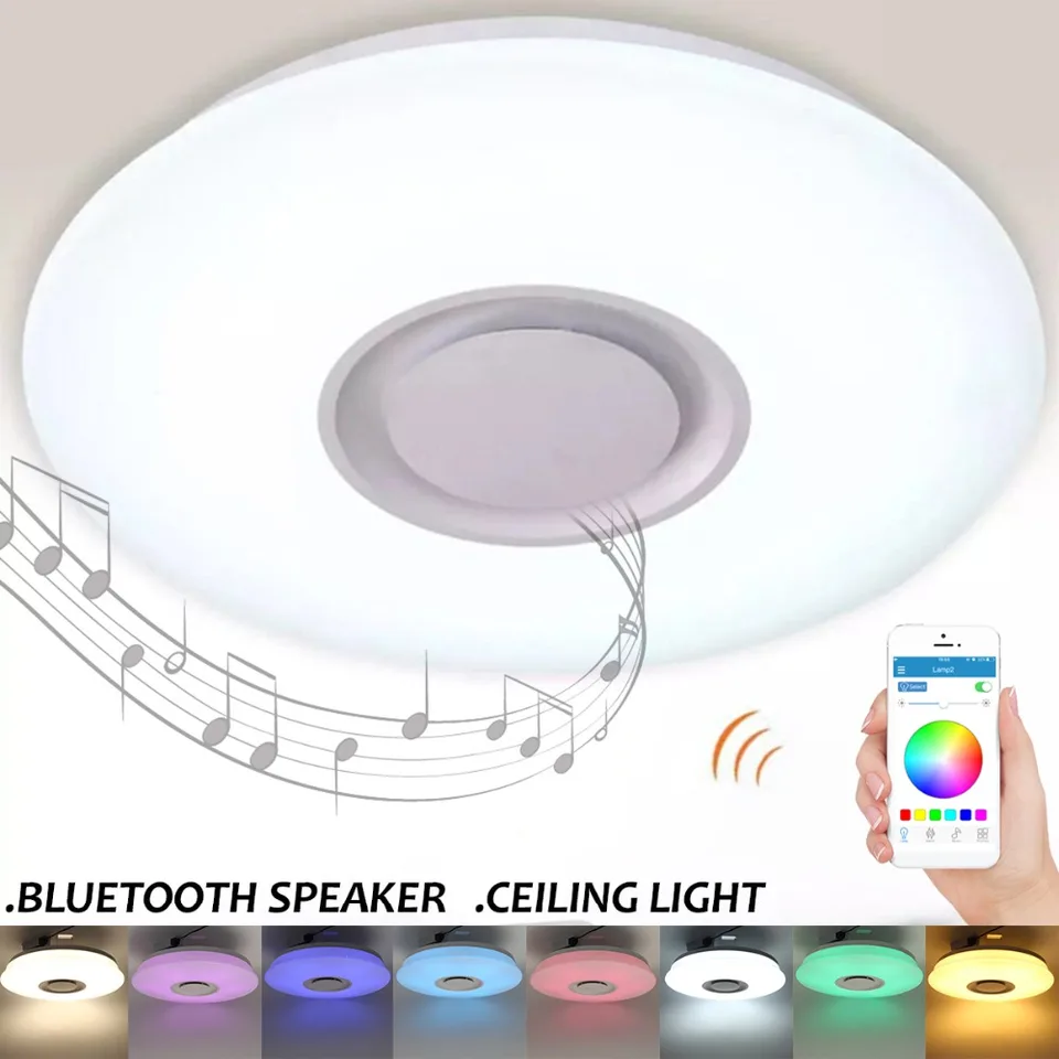 Dimmable Wireless Remote Control App Music Bluetooth Led Ceiling Light With Controller Stufenloses 24w Modern Led Ceiling Lamp