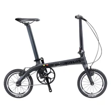 SAVA Folding Bike Mini Folding Bicycle 14 inch Carbon Fiber Baby Bike Mini Metropolis City Bicycle Foldable Bike With Headlights