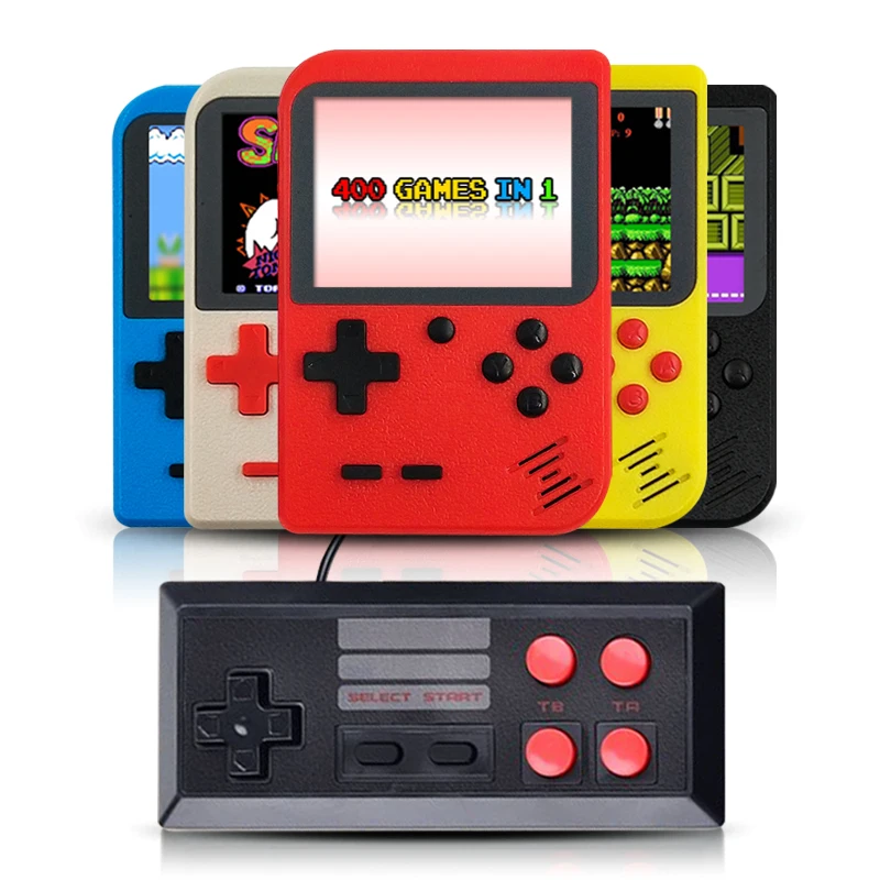 

ANIMUSS 400 Games Retro Handheld Game Console, FC System Plus Extra Joystick Portable Mini Controller 2.8 Inch Support TV 2 Play