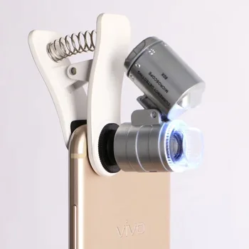 

Universal 60X UV Illuminated Mobile Phone Microscope Macro Lens Zoom Micro Camera Clip with LED Light