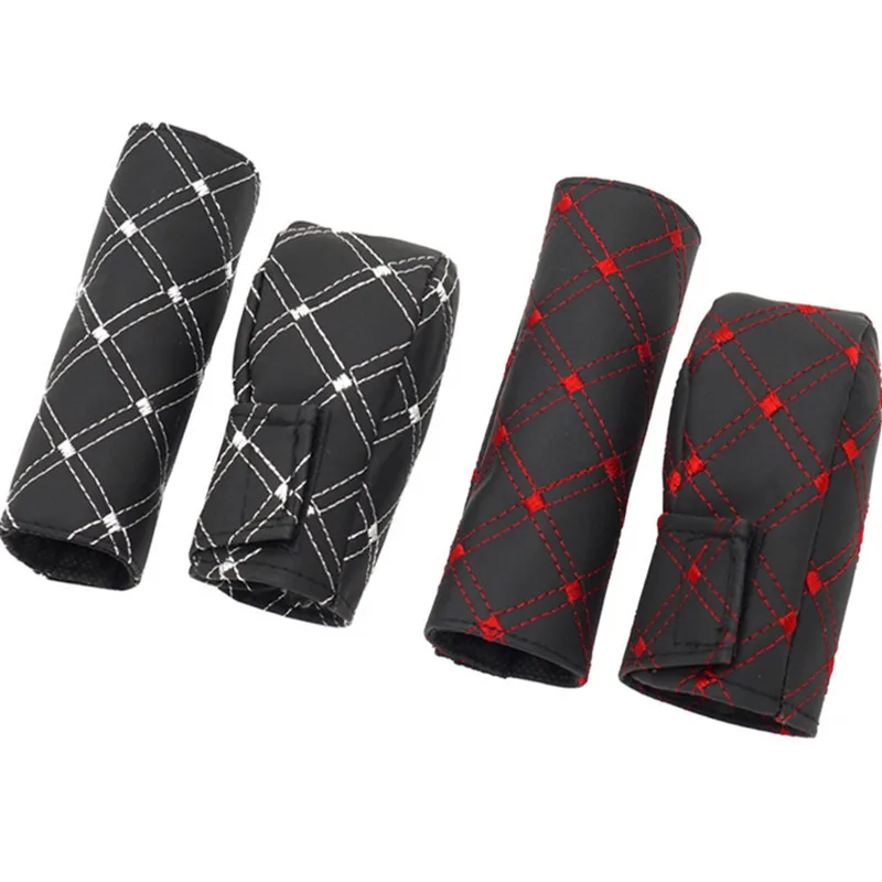 

Universal 2PCS/Set Car Faux Leather Shift Knob Cover Hand Brake Cover Gear Shift Knob Cover Hand Brake Cover Sleeve