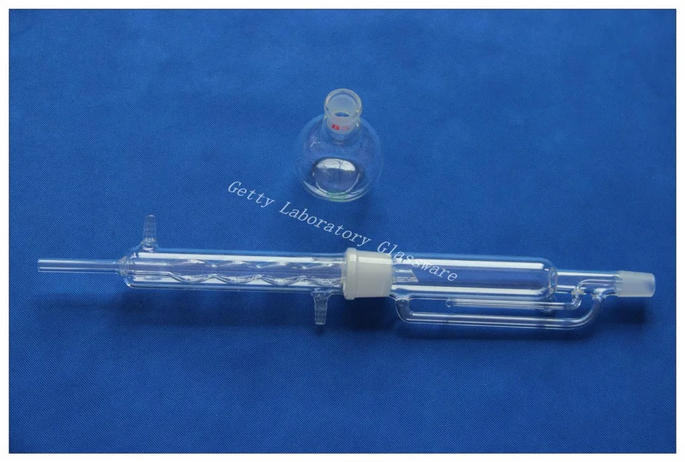 250ml Glass soxhlet extractor, joint 34/35 and 24/29, condenser and extractor body, with 250ml flask 43% 250ml