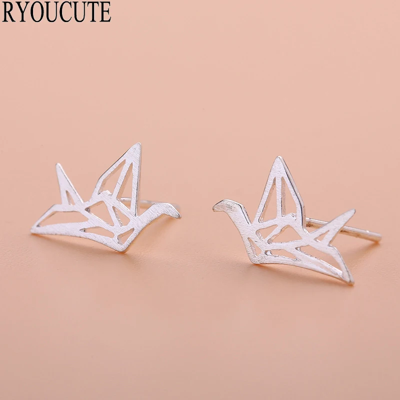 Корейские серьги с птицами 925 стерлингового серебра тысячи бумажных серьги кран для женщин Brincos Pendientes