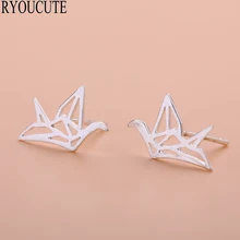 Корейские серьги с птицами 925 стерлингового серебра тысячи бумажных серьги кран для женщин Brincos Pendientes