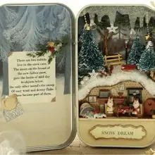 Кукольный дом Diy миниатюрная 3D деревянная головоломка кукольный домик miniaturas мебель дом кукла для подарка на день рождения игрушки-Снежная мечта