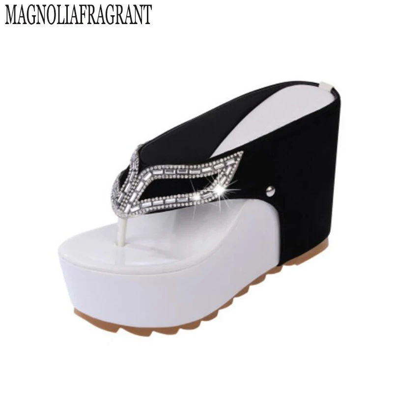 

2017 Hot Rhinestone Sandals women shoes chaussure femme flip flops platform sandals sandale femme s318