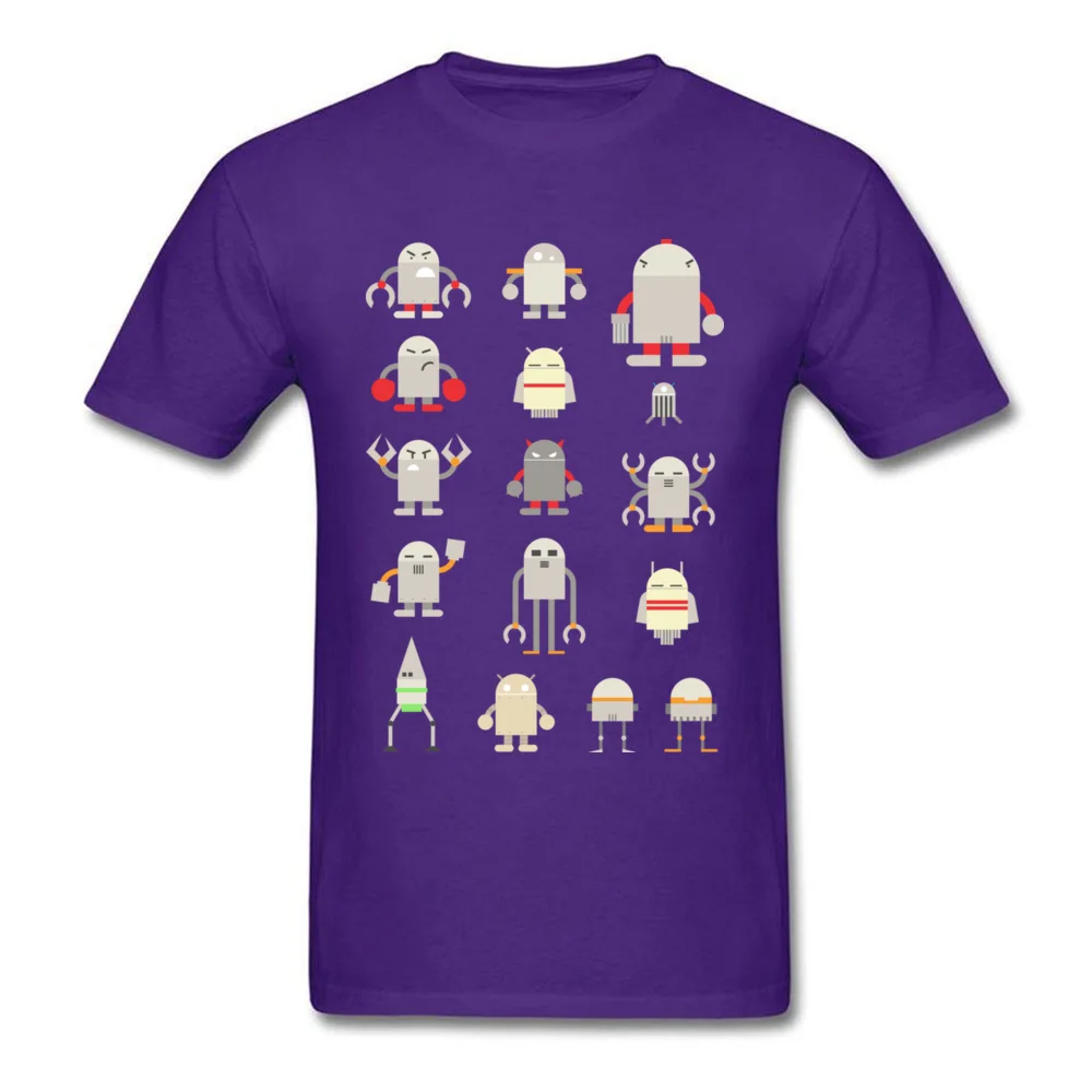 micro-bots Cotton Fabric Men Short Sleeve Tops Shirt Normal Summer/Autumn T Shirt Geek Tee-Shirt New Arrival Round Collar micro-bots purple