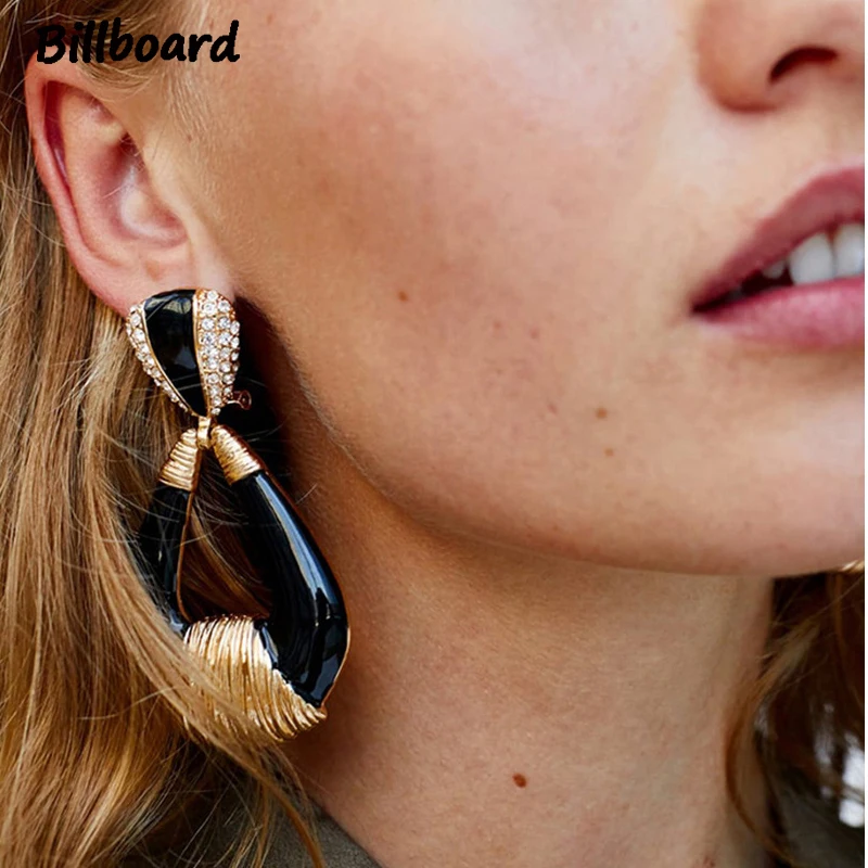 

Women Earrings Big Hyperbole Stainless Steel Metal Water Drop Dangle Earrings Fashion Jewelry Aretes De Mujer Modernos 2018