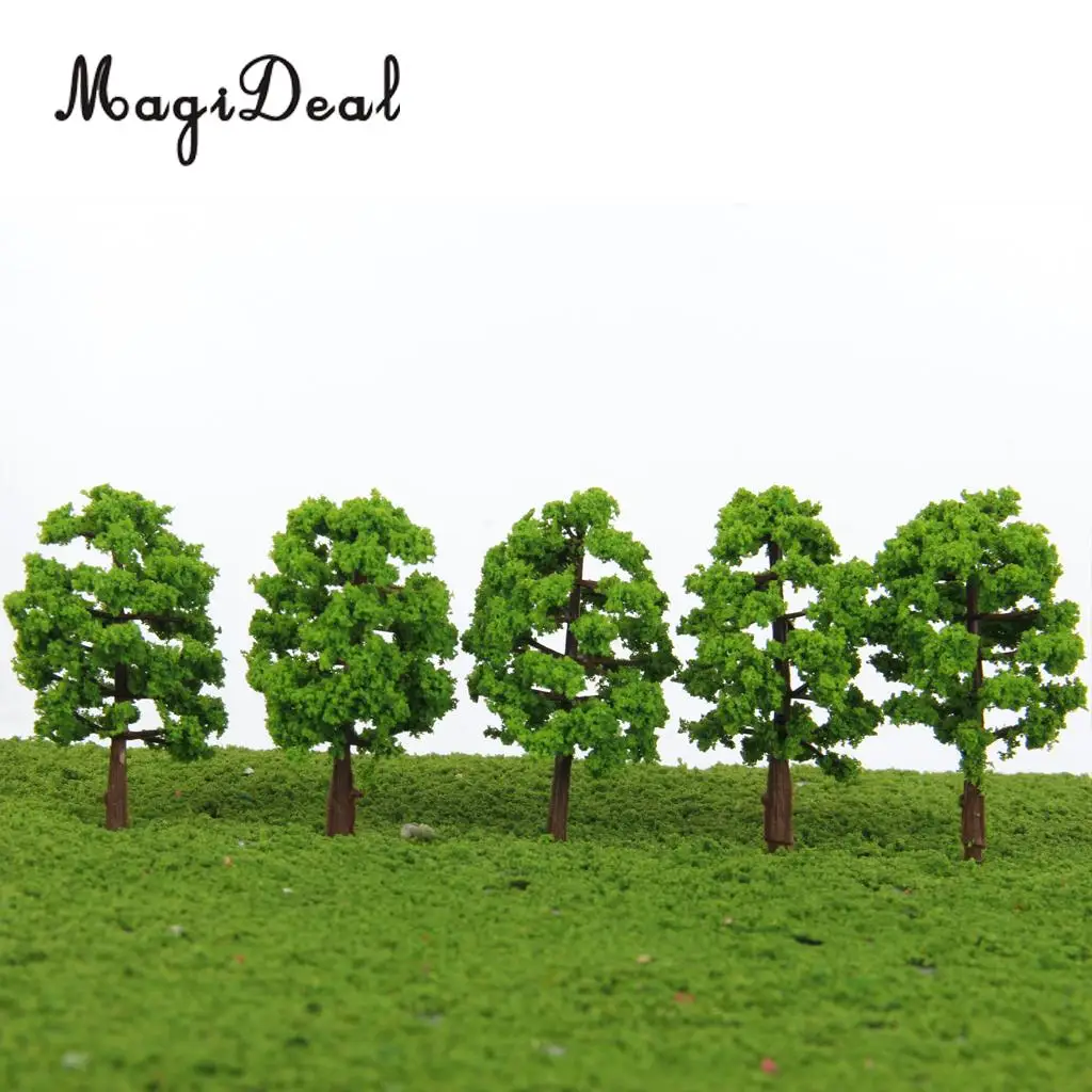 20Pcs/Lot Plastic 1/150 Scale Model Trees Train Railroad Scenery for Model Building Garden Park Layout Light Green