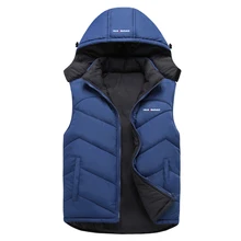 Новая мужская куртка без рукавов veste homme, зимние модные повседневные пальто, мужской жилет с капюшоном и хлопковой подкладкой, мужской утепленный жилет
