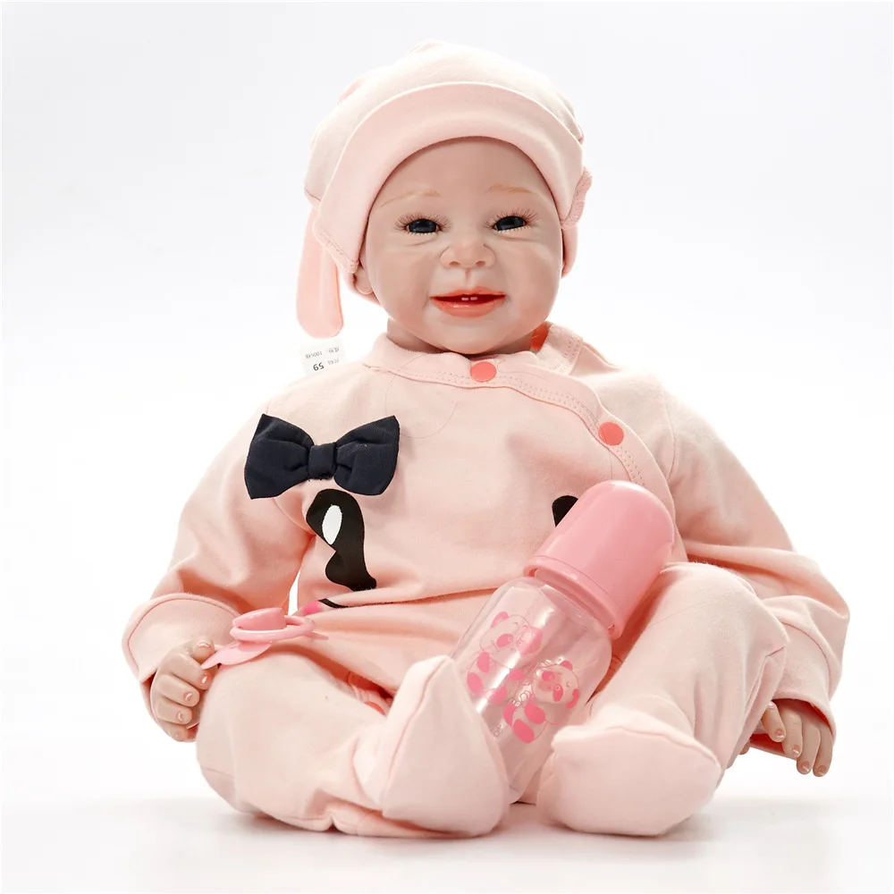 

55cm Baby Doll soft cloth BodyAdorable Lifelike Toddler Baby Bonecas Girl Kid Bebe Reborn Dolls bonecas