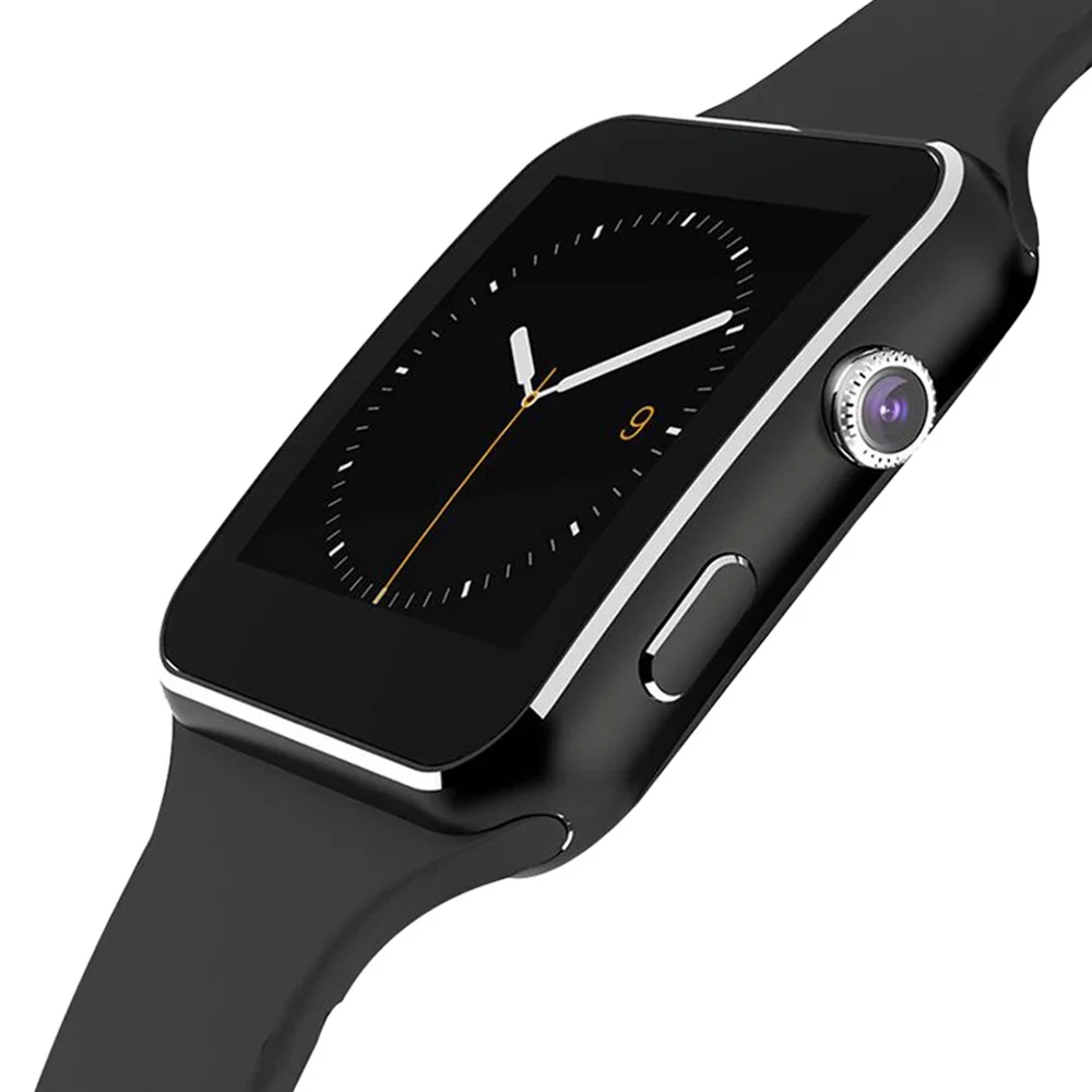 X7 Bluetooth Смарт-часы с камерой поддержка SIM TF карты сенсорный экран Будильник мониторинг сна спортивные часы для детей для мужчин и женщин - Цвет: Черный
