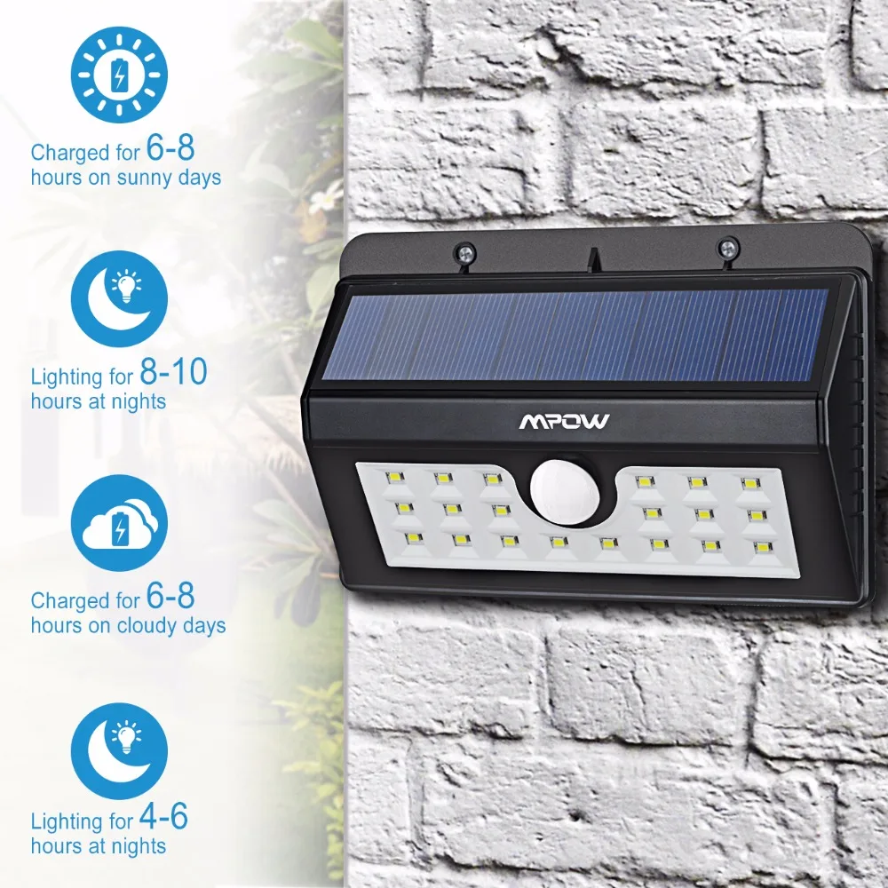 Mpow MSL7 20 LED Solar Powered Outdoor Light  (22)