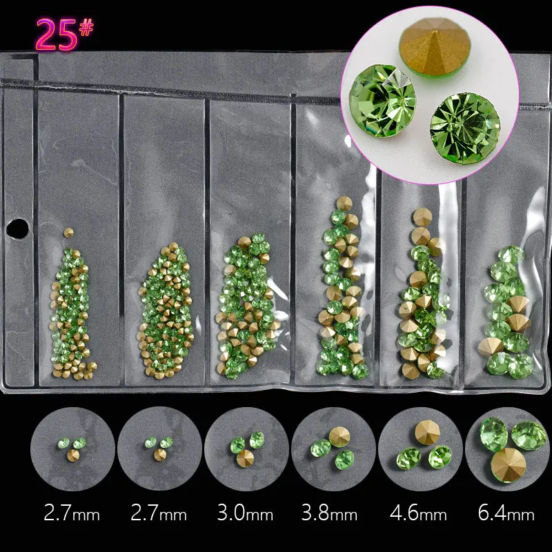1 упаковка микс 5 размеров V-Bottom острые Блестящие Стразы для ногтей драгоценные камни акриловый кристаллический камень не горячей фиксации украшения ногтей набор шармов - Цвет: GZZ-25