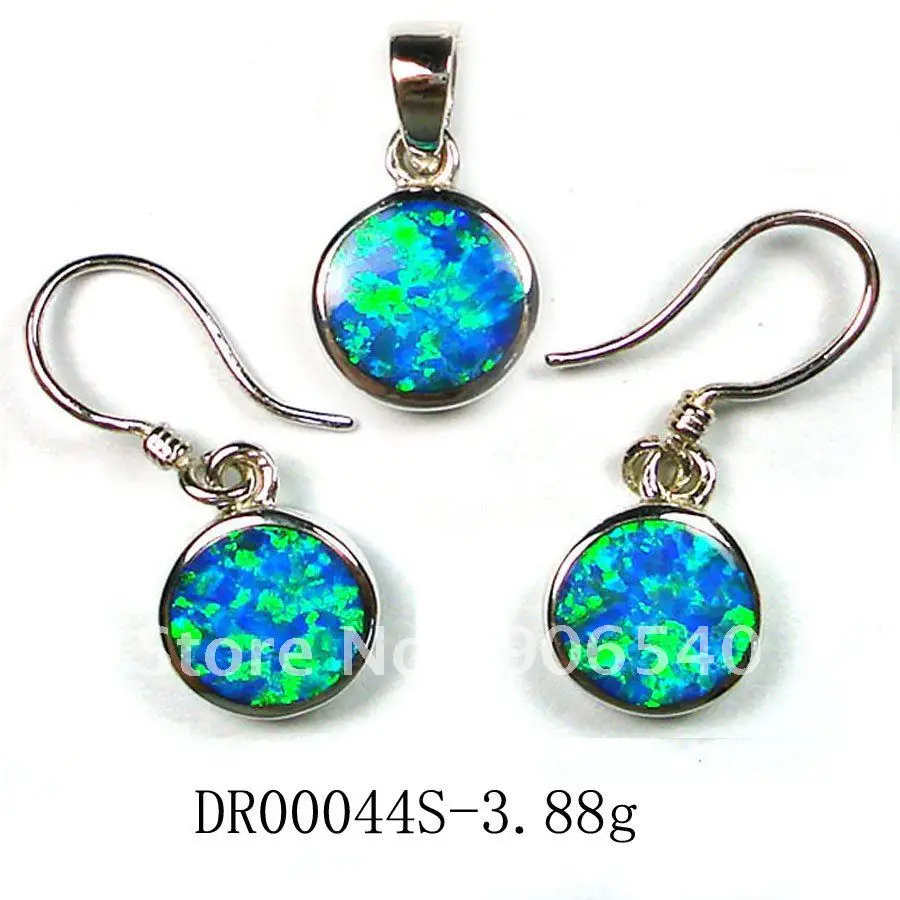 

MOQ $15.0 Fashion Jewelry 925 Silver Whole sale Hook PENDANT & EARRING SETS OPAL FASHION JEWELRY DR00044S Free shipping