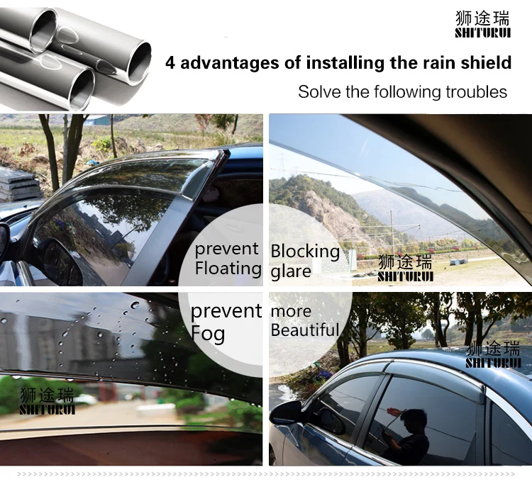 SHITURUI окна козырек вентиляционный Защита от солнца дефлектор дождя гвардии для FIAT viaggio OTTIMO Браво Freemont автомобиля нержавеющая сталь