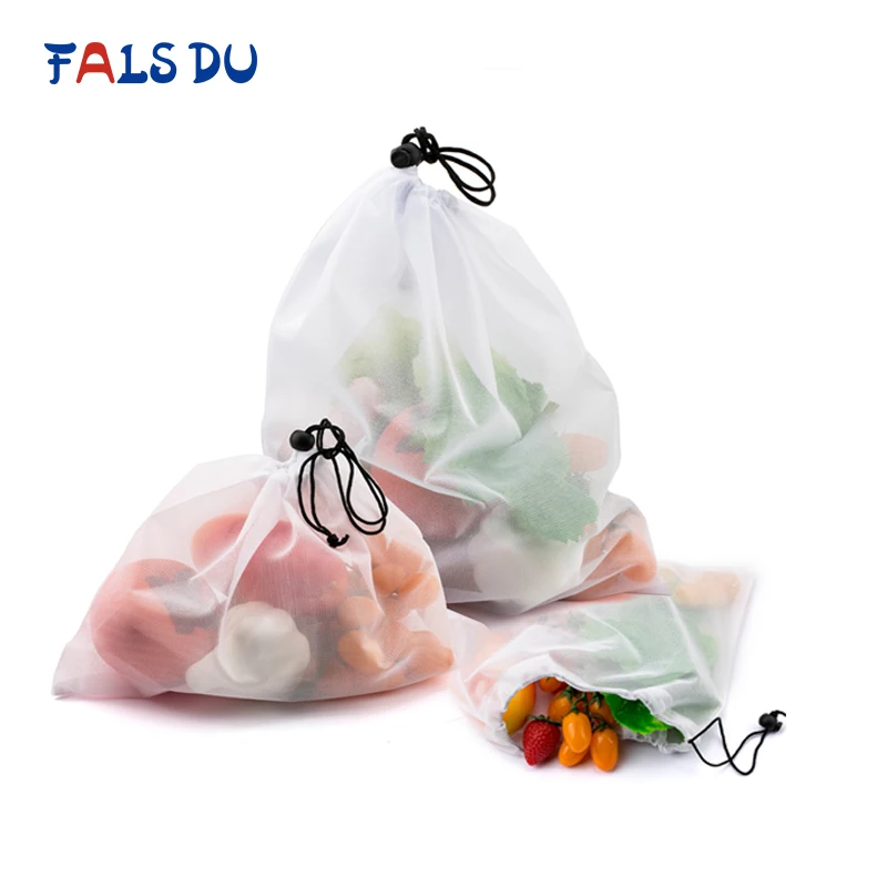 Us 3 84 15pcs Reusable Vegetable Fruit Mesh Produce Bags Washable Eco Friendly For Grocery Ping Storage Toys Sundries In Baskets