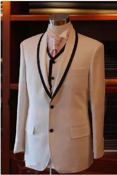

Fashion White Groom Tuxedos Wedding Suits For men Groomsman Suit (Jacket+Pants+Vest+Tie) Best Men Suit 3 Pieces Formal Suits
