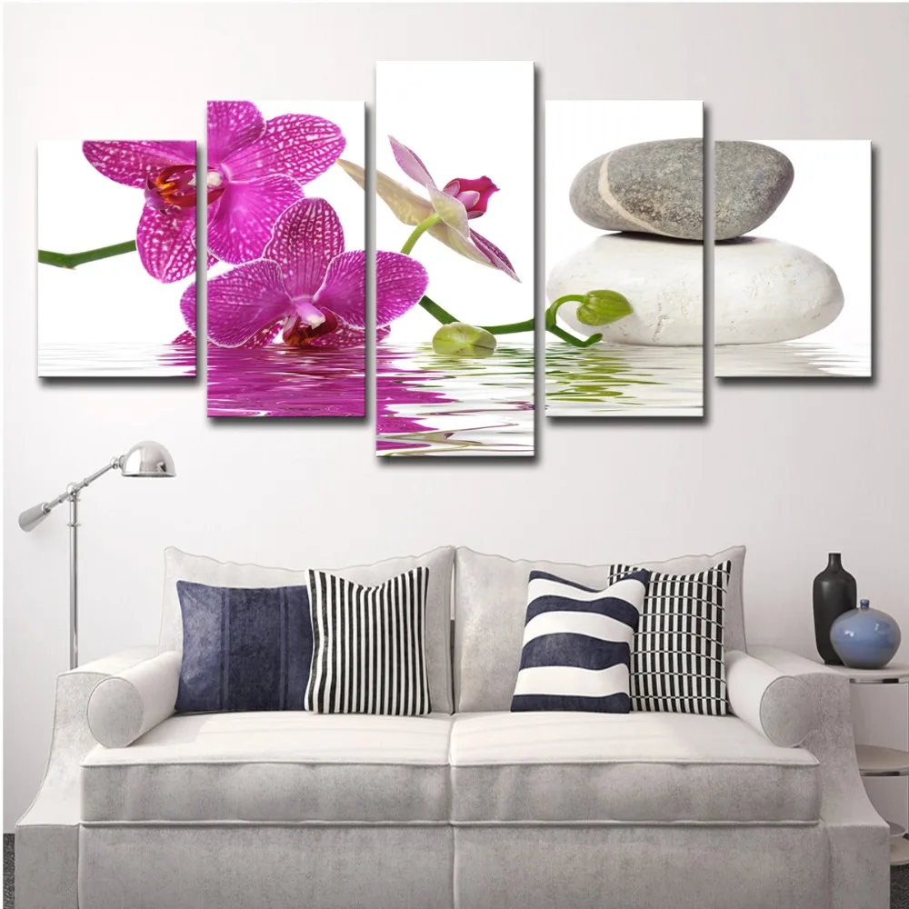 5P2319-HD Printed Purple butterfly orchid flower Painting Canvas Print room decor print poster picture canvas Free shipping (3) 