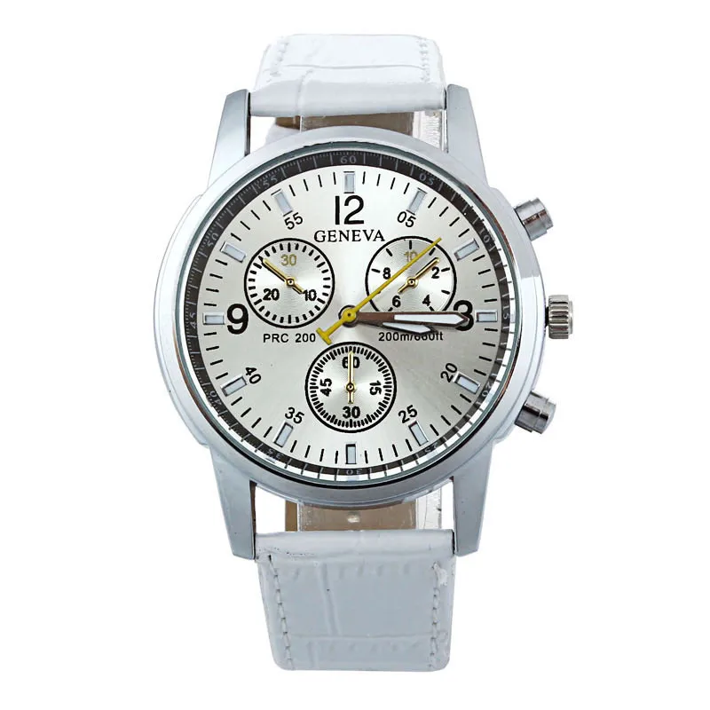 

Hot Sales Lady Relojes Mujer Fashion Women Geneva Leather Band Analog Dial Quartz Wrist Watch White Alarm Date Business Clock
