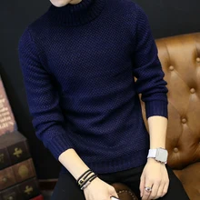 2018 Winter Mens Turtleneck Sweaters Pullovers Clothing Warm Thick Men Cotton Knitted Sweater Male Sweaters Pull Homme XXXL 50